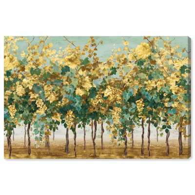 "Golden Leaves I", reproduction d'art sur toile par Art Remedy, galerie tendue, 45 x 30