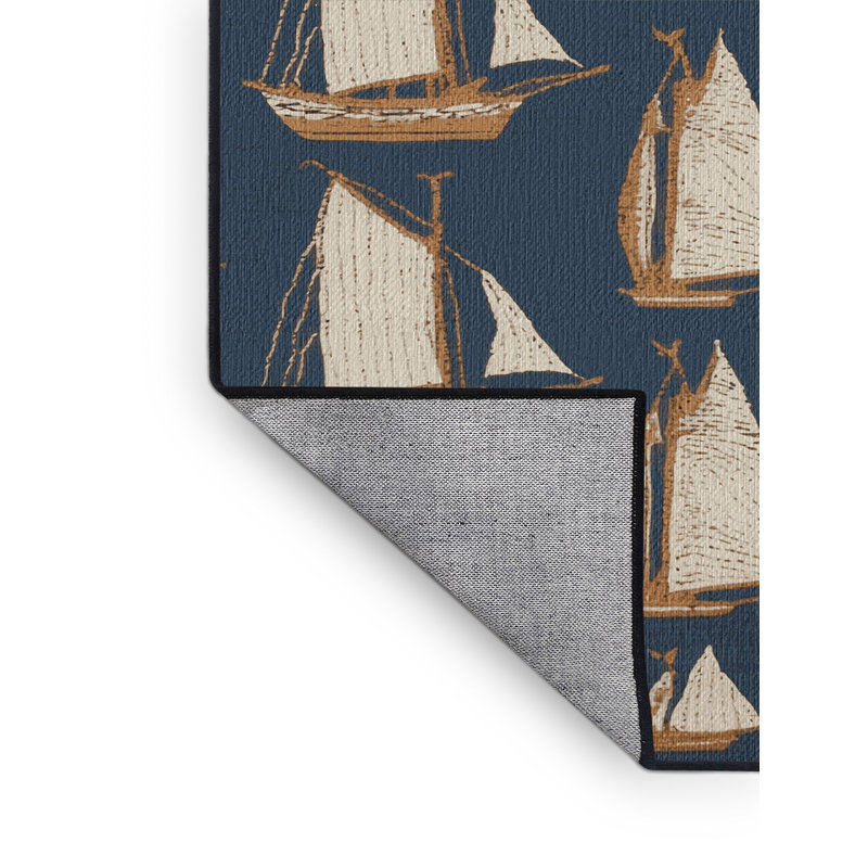  Tapis nautique lavable Schooners, Rond 3 pi
