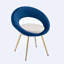 Chaise d'appoint en velours 26,3 po Henia-1906402265
