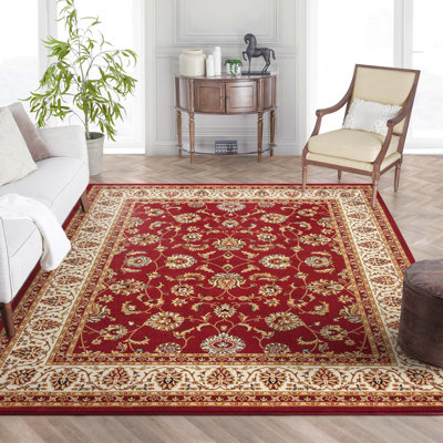 Tapis traditionnel rouge Belliere Sarouk