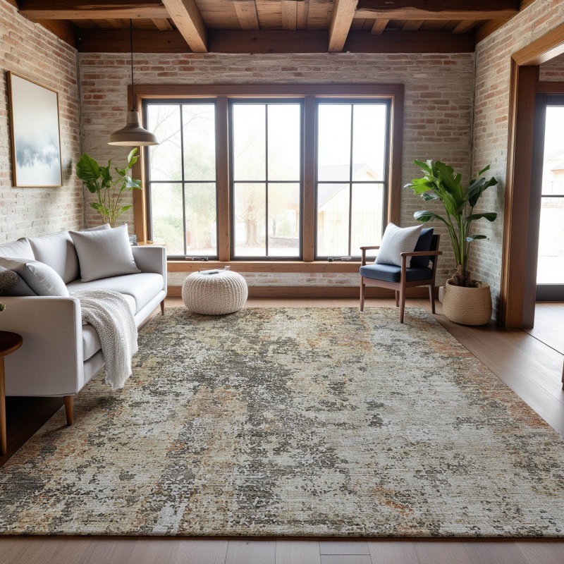 Premium Machine Washable Gurubaksh AMF1161 Modern Rug, Rectangle 10' x 14'
