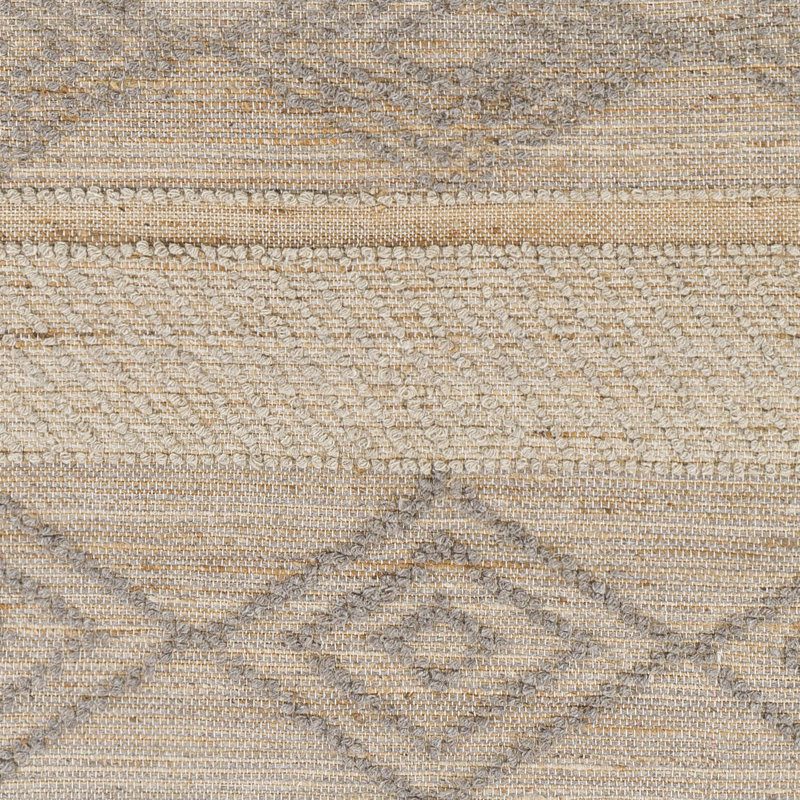 Tapis beige en laine et en jute tissé à la main Damron, Rectangle 8 pi 10 po x 12 pi