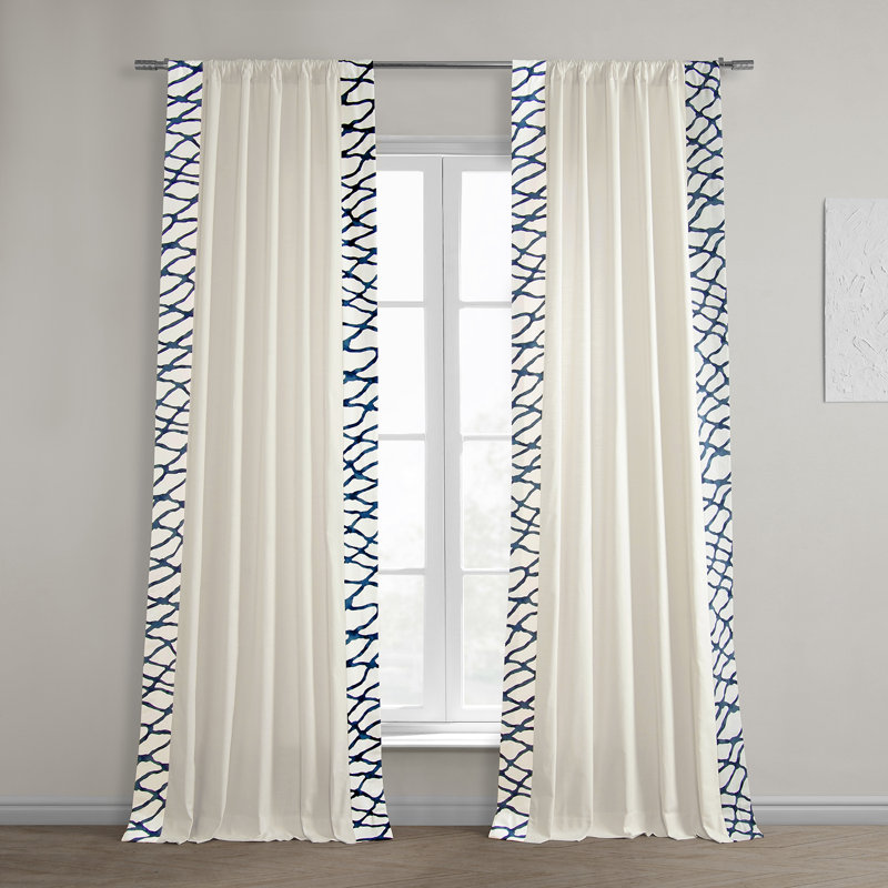 Bordure semi-diaphane en coton uni Genene, L 50 po x L 120 po