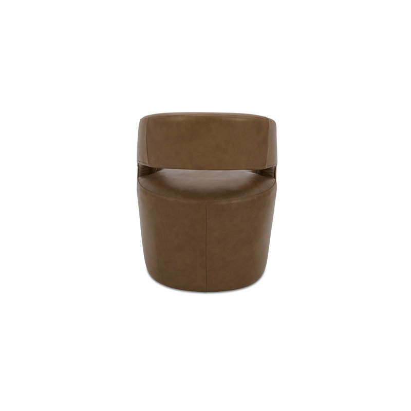 Barrow Rolling Dining Chair Tan Leather