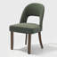 Chaises de salle à manger rembourrées en tissu moderne avec dossier haut incurvé et pieds en bois massif-1696384125-1703735409