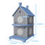 Maison pour chat à deux étages en résine 38,88 "avec porte de secours-1942150305-1930548540