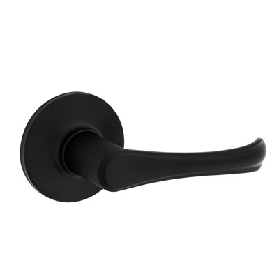 Safe Lock - Grapevine Lever, Passage for Closet or Hallway Doors, Matte Black Finish