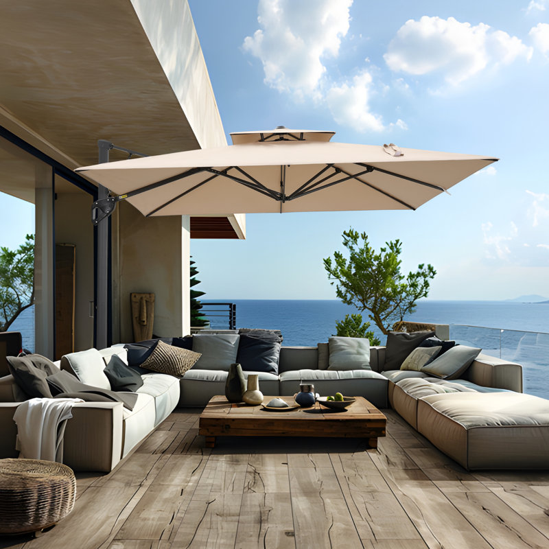 Parasol Cantilever, Gris, H 106 po x l 120 po x P 120 po