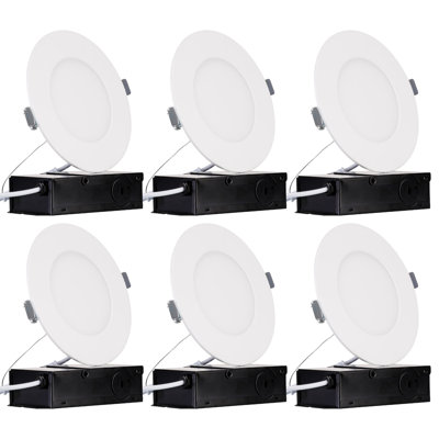 Elite LED Canless Remodel Recessed Lights with J-Box, Wet Locations Available