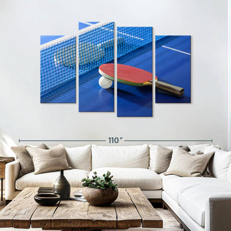 Tennis de table bleu Sirci, H 54 po x l 84 po