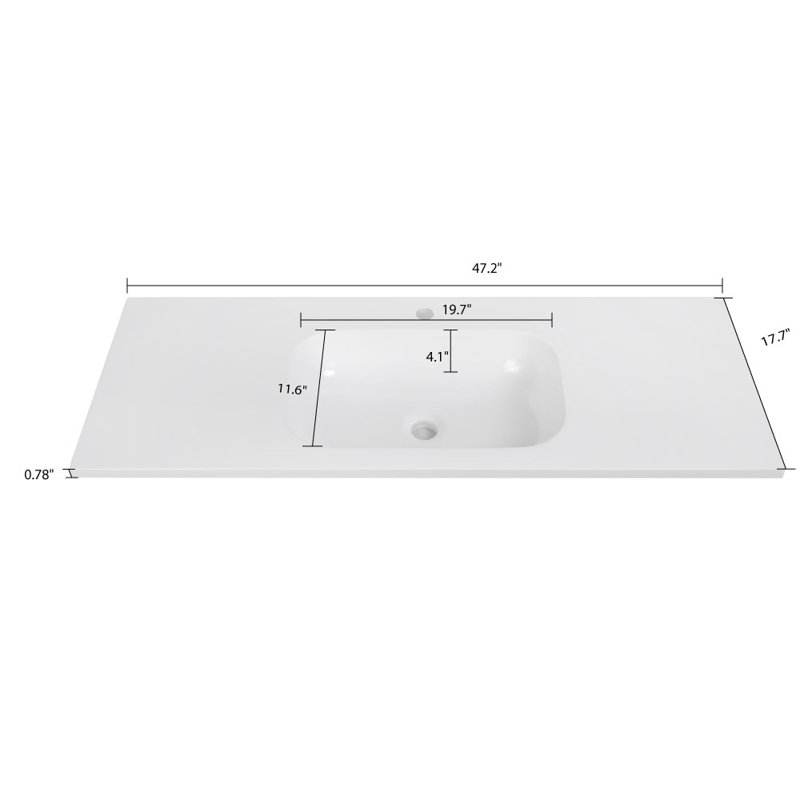 Plateau de meuble-lavabo 47,2 po