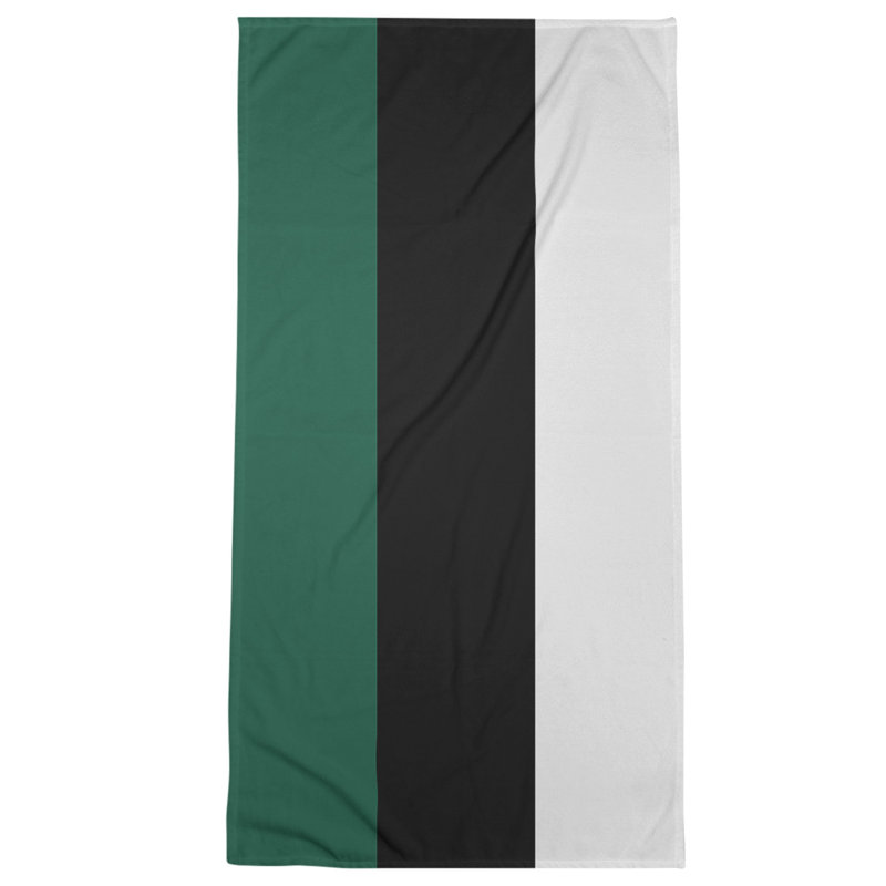 Beach Towel, Green/Black/Light Gray