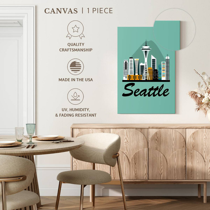 Seattle City Travel, 30" H x 20" W