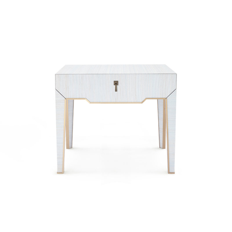 Madeline Solid Wood End Table, Platinum