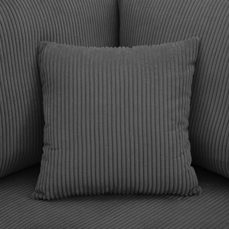 Mordecai 95Cm Wide Side Chair, Grey Corduroy