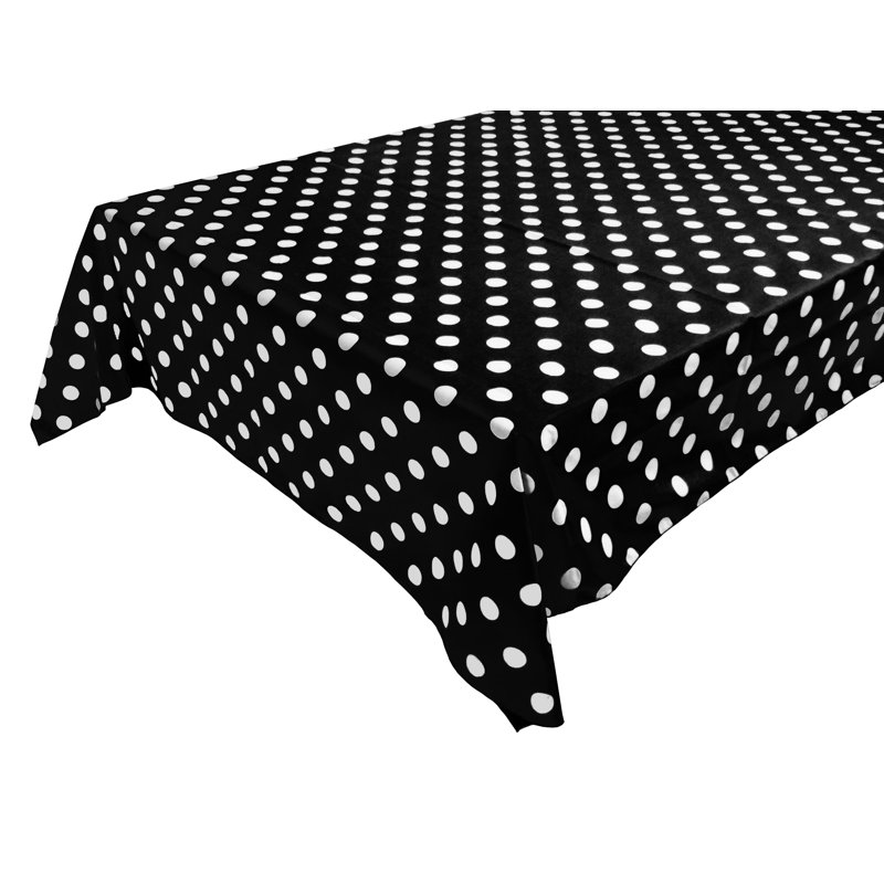 Nappes à pois, L 72 po x l 58 po, Blanc / noir
