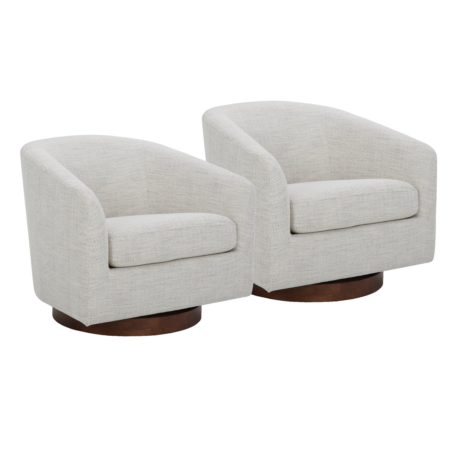 Bennett Swivel Barrel Chair, Prestige Ivory Basketweave