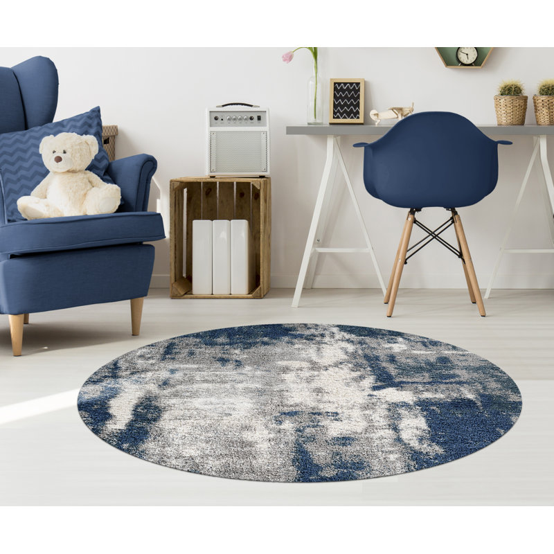 Arlillian Performance Abstract Indoor Rug, Round 5'
