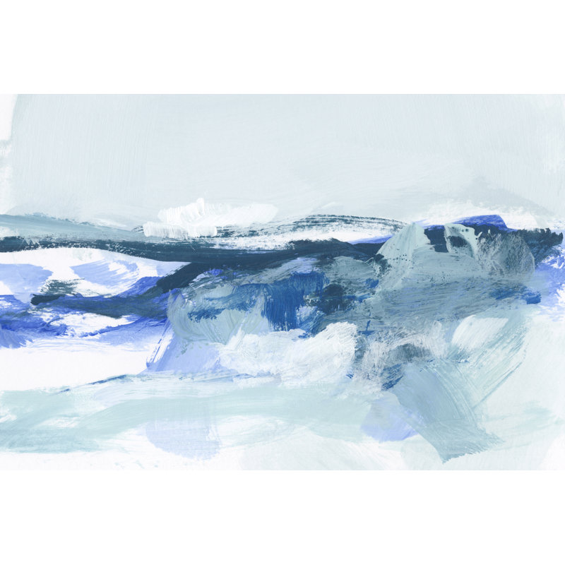 Coastal II by Christina Long - Painting, 30cm H x 46cm W, Black Floater Framed