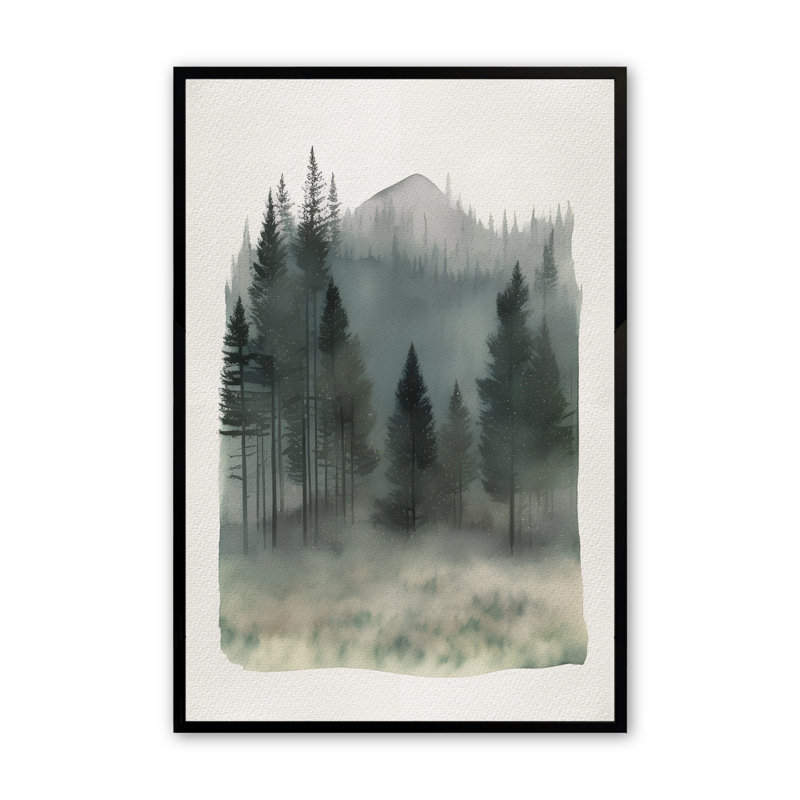 Ensemble de 3 pièces encadrées sur papier Mystique Forest, Noir satiné, H 21,5 po x l 17,5 po x P 1 po