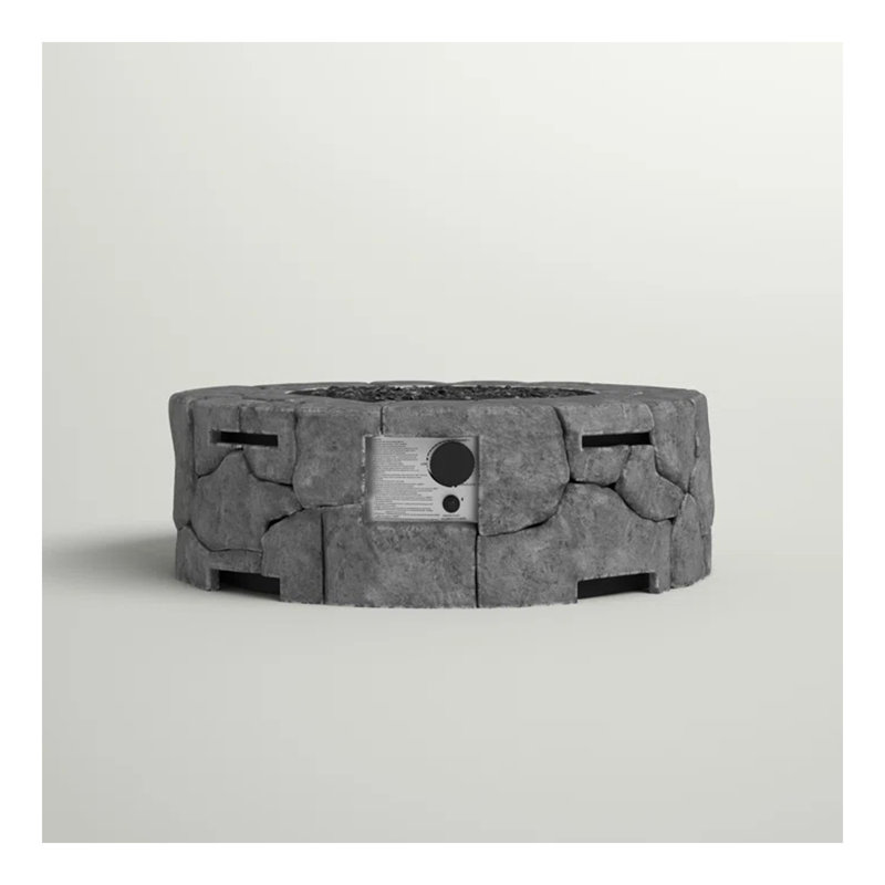Foyer d'extérieur en béton renforcé de fibres, Gris anthracite, H 9 po x l 28 po x P 28 po