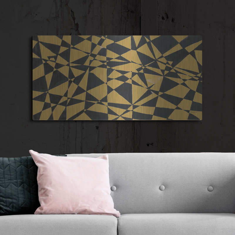 «Geometric Jumble» par Stellar Design Studio, art mural en métal, 48 po x 24 po