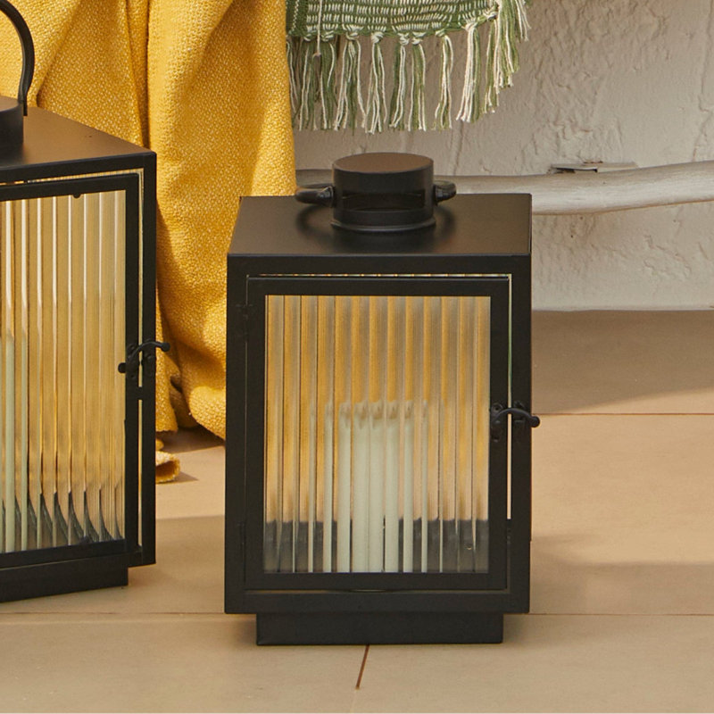 No Power Source Required / Manual Square / Rectangular Lantern, 2.46cm H x 32cm W x 20cm D