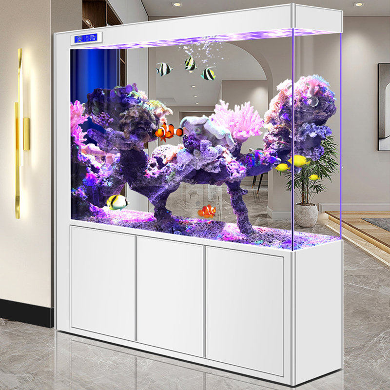 Clear Glass Extra-Large Rectangular Aquariums Tank, 39.63 Gallon (59.06"H x 59.06"W x 15.75"D), White