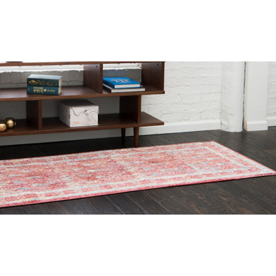 Tapis rouge / bleu Rosamonde