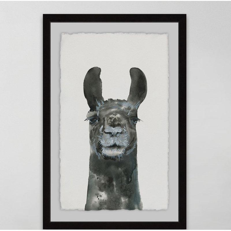 Older Llama - Single Picture Frame Painting, 91cm H x 61cm W x 4cm D