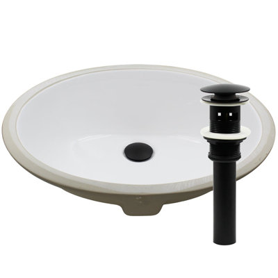 Novatto 16 " Porcelain Oval Bathroom Sink and Overflow Hole