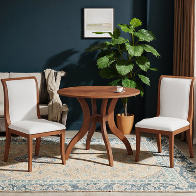 Walnut Round Dining Table 39.4" with Pedestal Base – Timeless Elegance for Intimate Gatherings