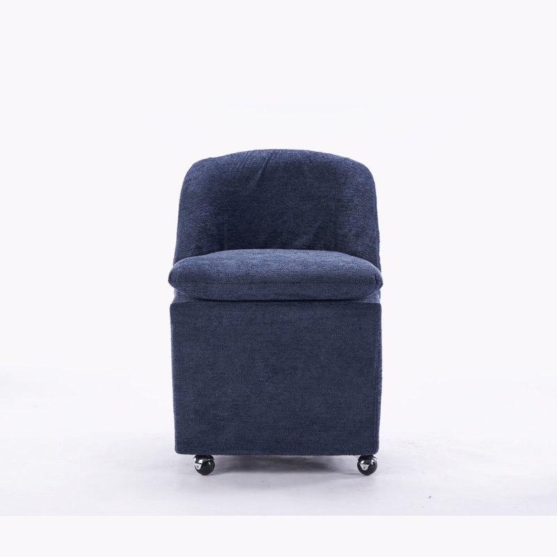Chaise en chenille pour salon, chambre à coucher, bureau, siège simple, Chenille bleue