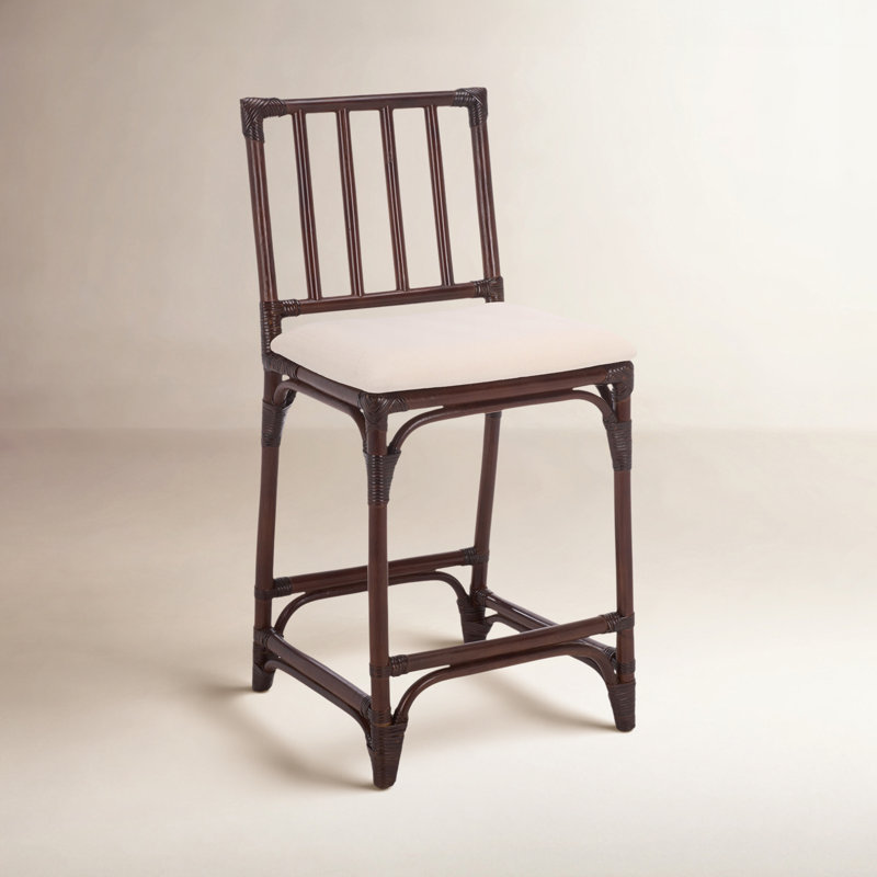 Mylinda Barstool with Cushion, Chocolate Brown