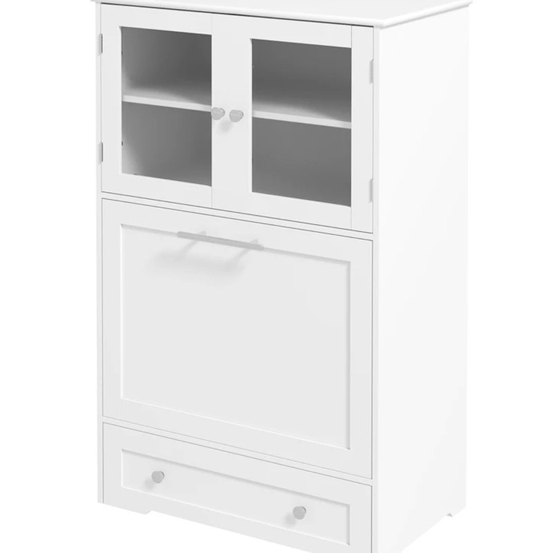 Armoire de rangement pour animal de compagnie blanc avec bols pour chien