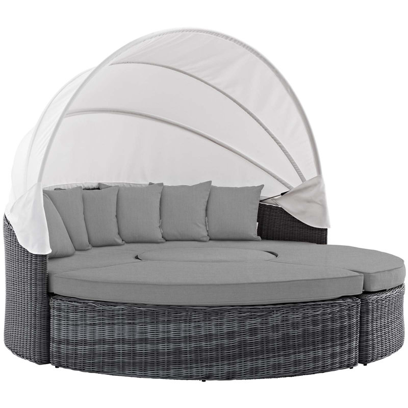 Lit de jour Sunbrella Modway, Velours gris performance