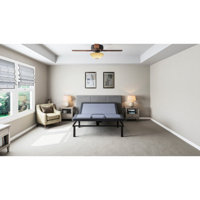Lit réglable pleine grandeur Os2 - Modifications de la position de la tête et des pieds, mémoire programmable, positionnement de la base de nuit tranquille, capacité de 850 lb, largeur de 53 po
