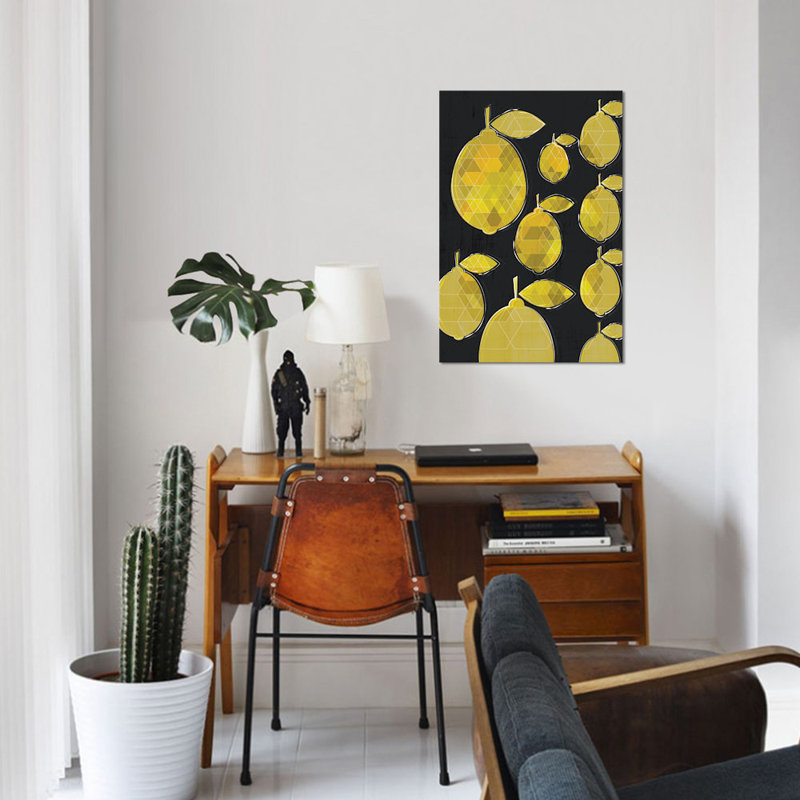« citrons », impression sur toile, H 12 po x l 8 po x P 0,75 po, Toile tendue, Pas de tapis