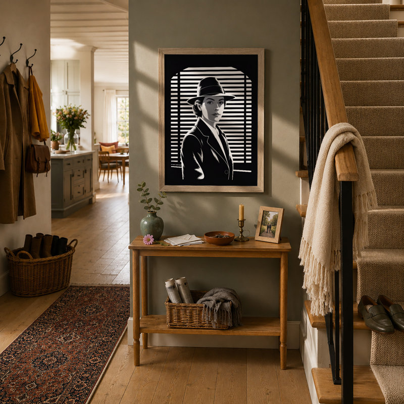 Silhouette in Noir Industrial - Framed Print, A1 - 84.1 x 59.4 cm, Oak