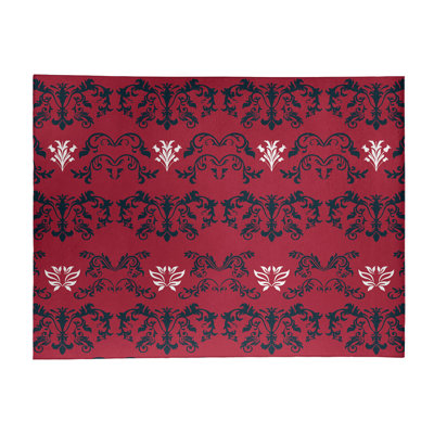 Tapis rouge / noir Damask