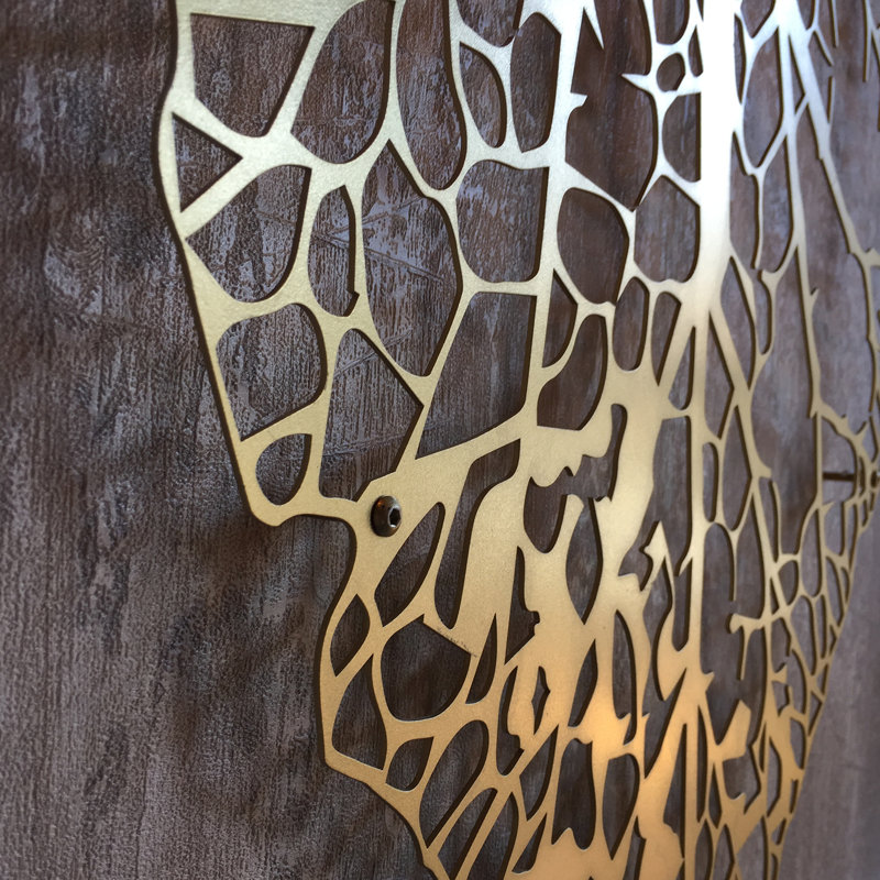 Metal Leaf Wall Decor, 37" H x 23" W x 1" D, Gold