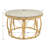 26.8'' W All Weather Polyethylene (PE) Rattan Round Indoor/Outdoor Coffee Table With Glass Top and Metal Base, Perfect For Patio, Porch, Or Garden