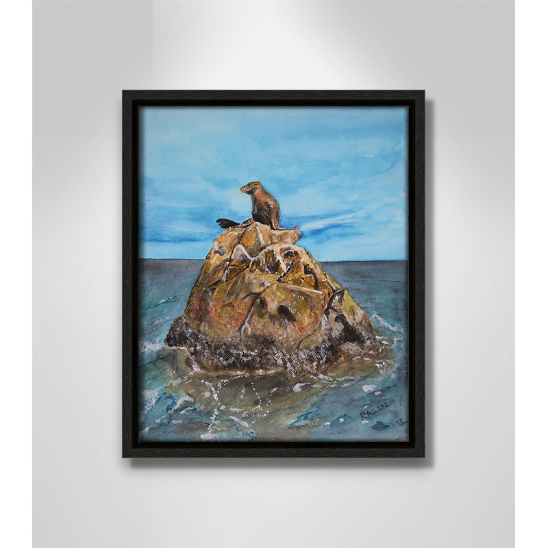 Imprimé Rashebia Seal Rock par Mike Ragan pour, H 11,5 po x l 9,5 po, Espresso