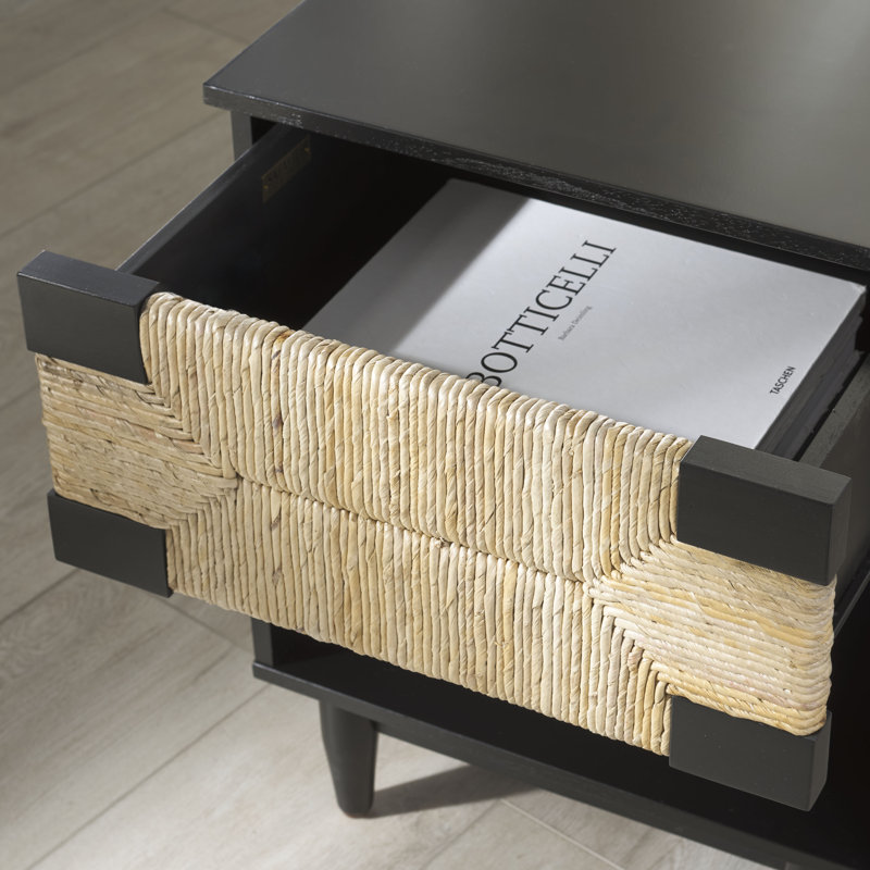 Aleja Banana Stem 1 Drawer 20" Nightstand, Black