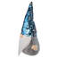 Décoration de Noël en forme de GNOME avec paillettes bleu et argent 17 "