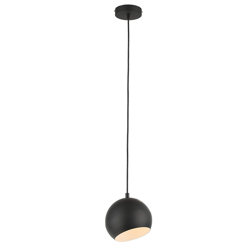 Luminaire sphère suspendu 1 lumières simple Monterey, Noir mat