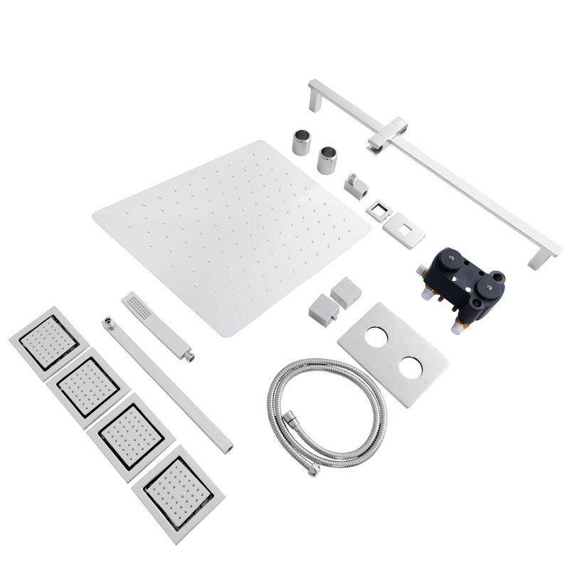 Complete Shower System with Rough-in Valve, Chrome