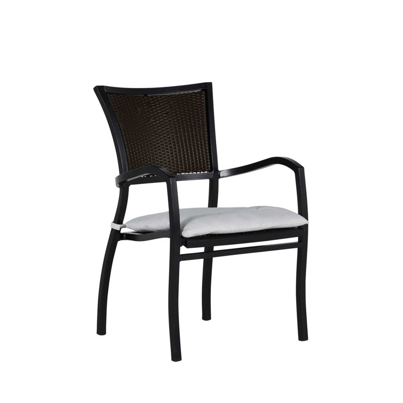Chaise de patio empilable avec coussin Aire, Noyer noir / terre ancienne no. 2 Aire