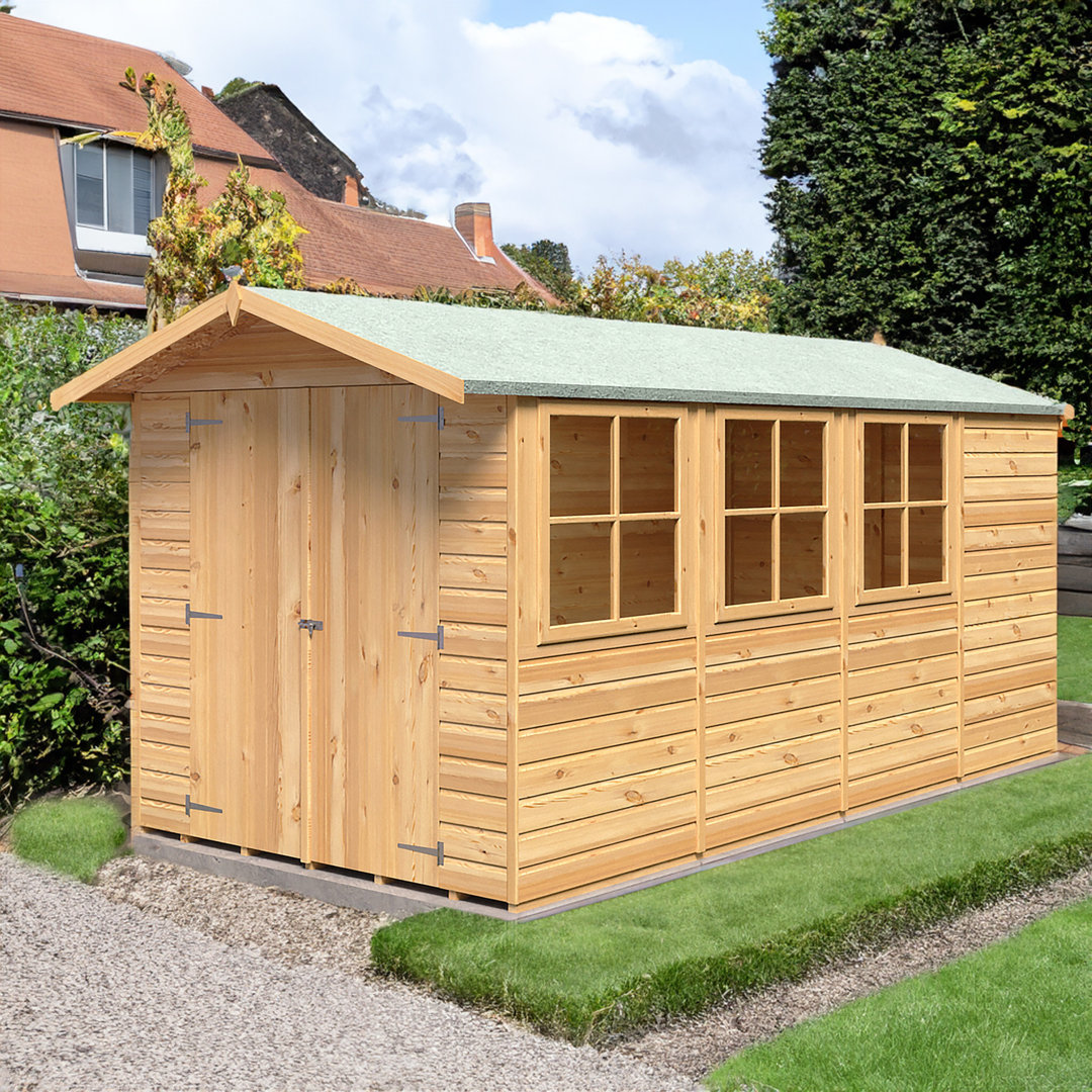 Shire Light 13'2 X 6'6 Jersey Double Door Wooden Garden Shed (4.33M X 2.2M) - Image 6