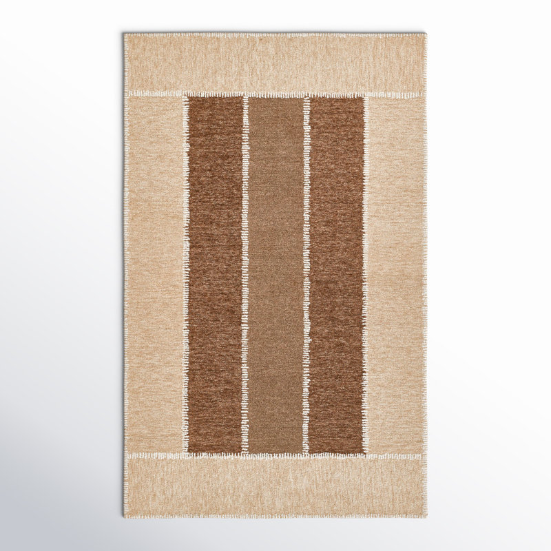 Hand Tufted Wool Geometric Rug, Rectangle 5' x 8'